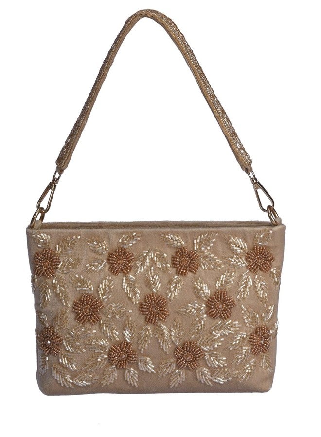 حقائب يد نسائية مطرزة بالزهور من BAG IN ENTERPRISE، 8 تصاميم أنيقة تناسب جميع المناسبات (بني فاتح) - Image 1